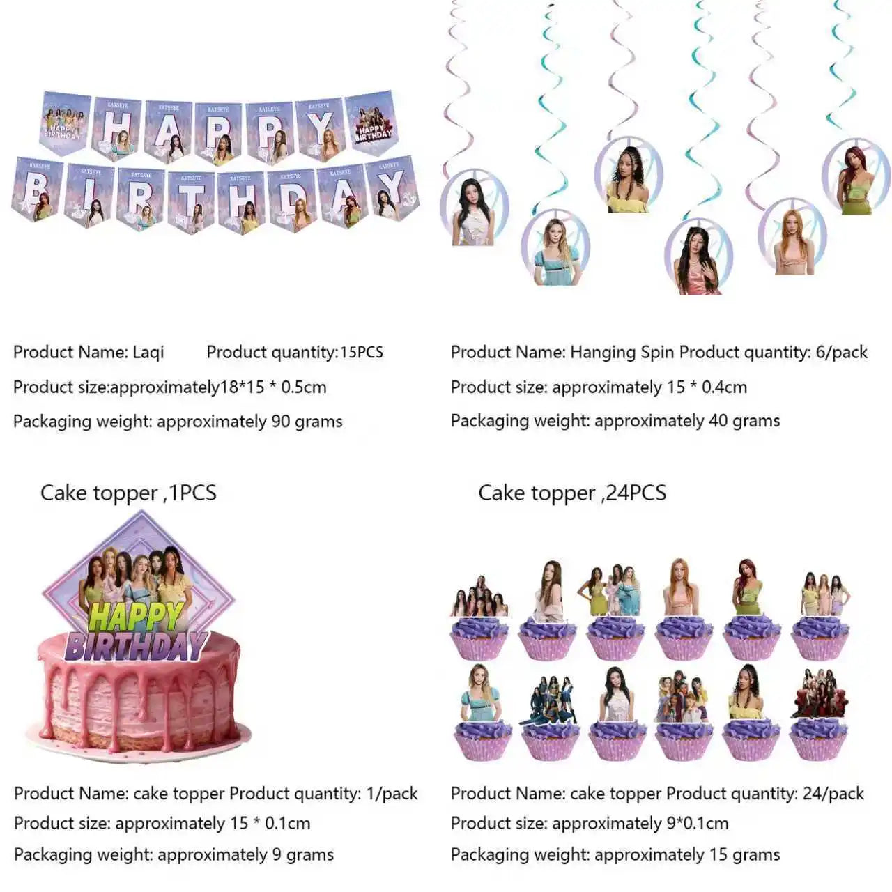 K-Katseye Birthday Decoration Kpop Girl Group Napkin Balloon Cup Plate Tablecloth Banner For Girls Festival Party Fans Gift -