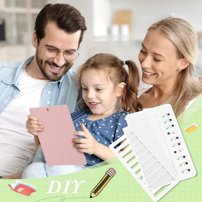 1 pcs Kids Chore Chart with 5 pcs Blank Card,Plastic Checklist Board with Detachable Cardstock to Do List for Routine Plannin