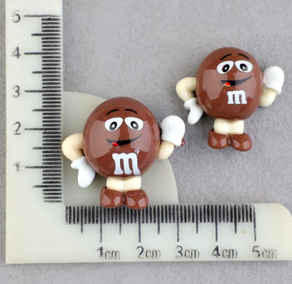 20pcs/lot Kawaii Funny M Beans Flatback Resin Cabochon Scrapbooking Crafts Fit Phone Deco Parts DIY Hair Bows Accessories