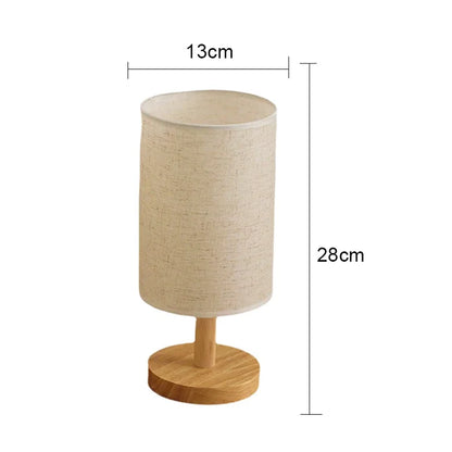 LED Bedside Table Lamps Simple Chinese Style Decoration Table Lamps Dimmable USB Plug Fabric Lampshade Bedroom Night Light - 
