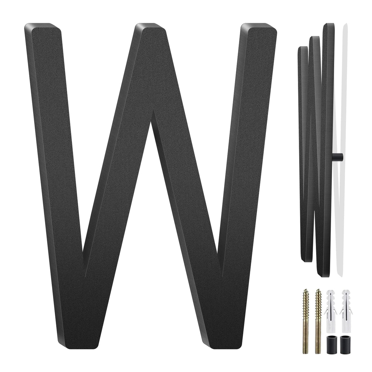 3-10 Inch Floating Aluminum House Address Numbers Letters, Modern Metal House Numbers for Outside, Black Metal Door Address L
