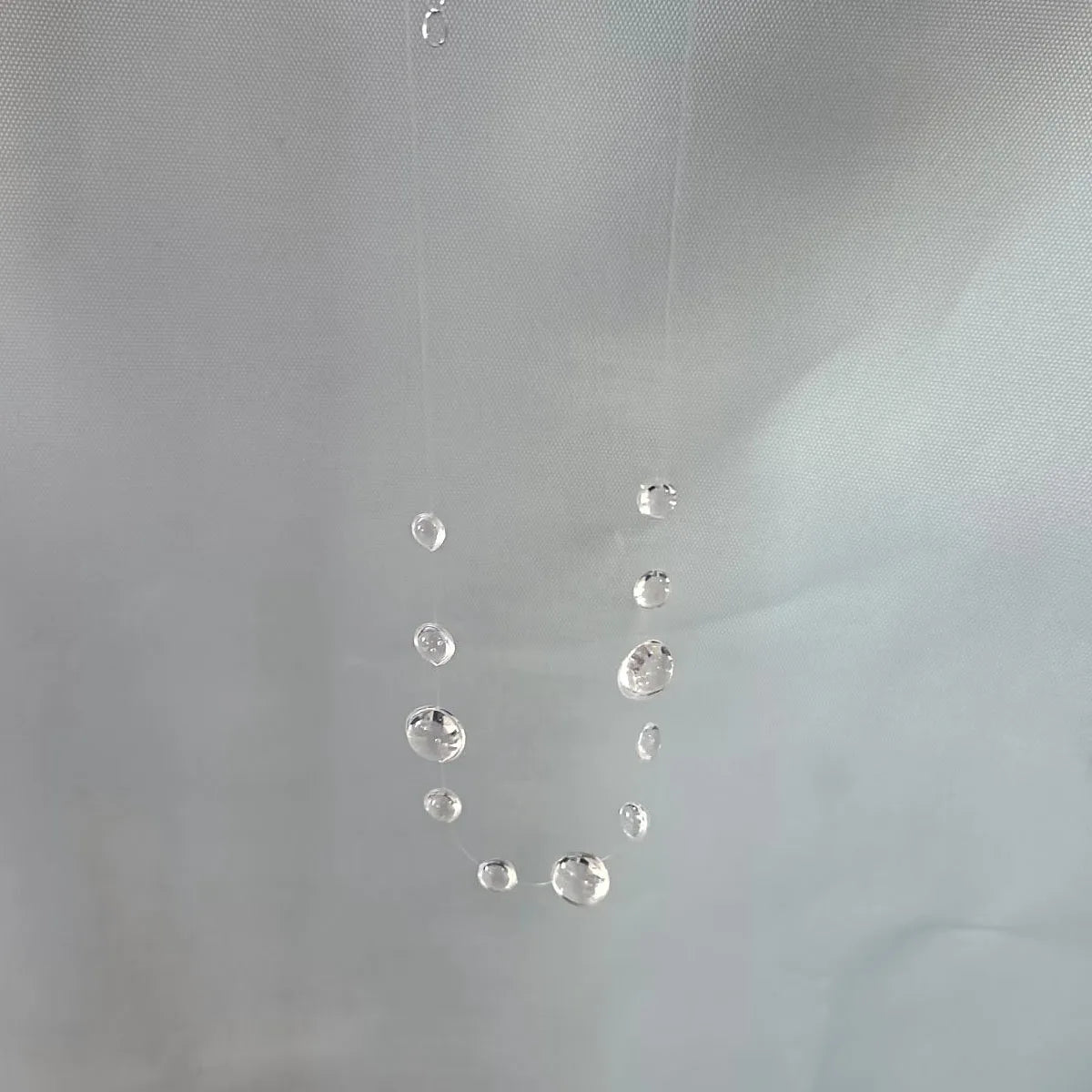 Clear Dewdrop Tassel Series Necklace Minimalist Drip Glue Beads Clavicle Chain Women Holiday Niche Trendy Jewelry - style 2-d