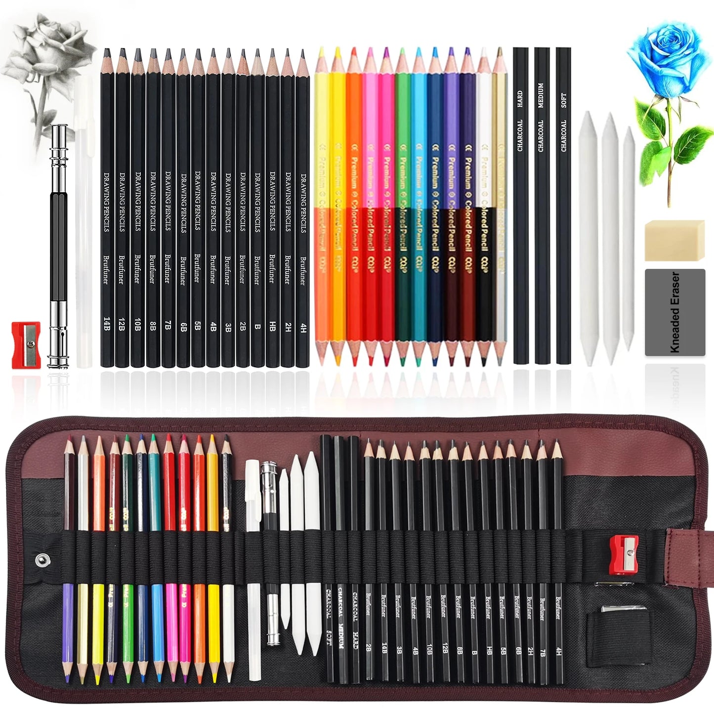 14/18/29/38/44/64 PCS Drawing Set Sketching Kit,Sketch Pencils Art Supplies with Graphite,Charcoal,Blending Tools & Accessori