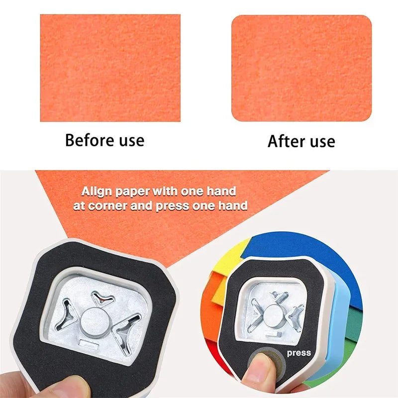 Corner Cutter Rounder 3-in-1 Metal Plastic Design Scrapbook Cards Craft for Paper 4mm/7mm/10mm