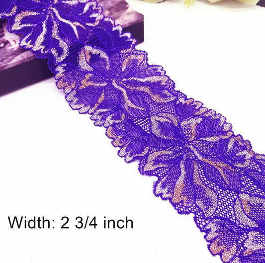 6y/lot Width 2-3 1/2 inch 4 Colors Glitter Stretch Lace Trim Foil For Clothing Accessories Dress Sewing Applique Costume Fabr