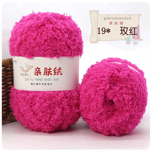 Crochet Yarn, Soft Chenille Yarn 50g, Velvet Towel Threads for Knitting, Plush Yarn for DIY Sweaters, Cozy Crochet Projects, 
