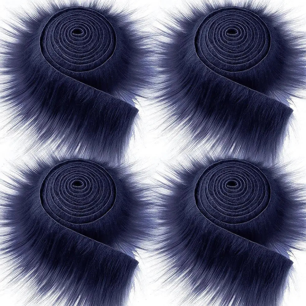 Muiltcolor Long Plush Fur Trim Fabric Roll Stripe Faux Fur Ribbon Tapes Winter Costume Soft DIY Crafts Home Decoration Gift -