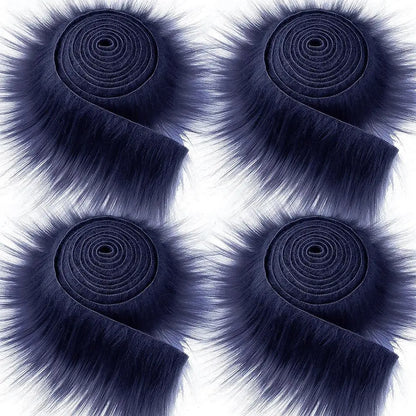 Muiltcolor Long Plush Fur Trim Fabric Roll Stripe Faux Fur Ribbon Tapes Winter Costume Soft DIY Crafts Home Decoration Gift -