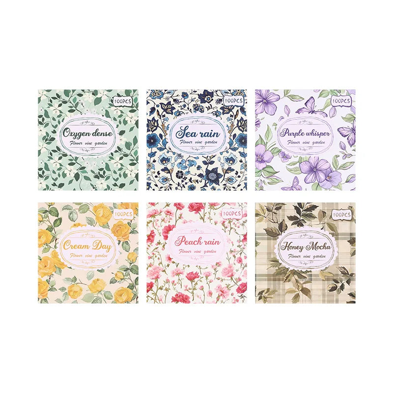100pcs Vintage Paper Multi Style Deco Retro Stationery Supplies Writing Paper Junk Journal Label Scrapbooking Material Suppli