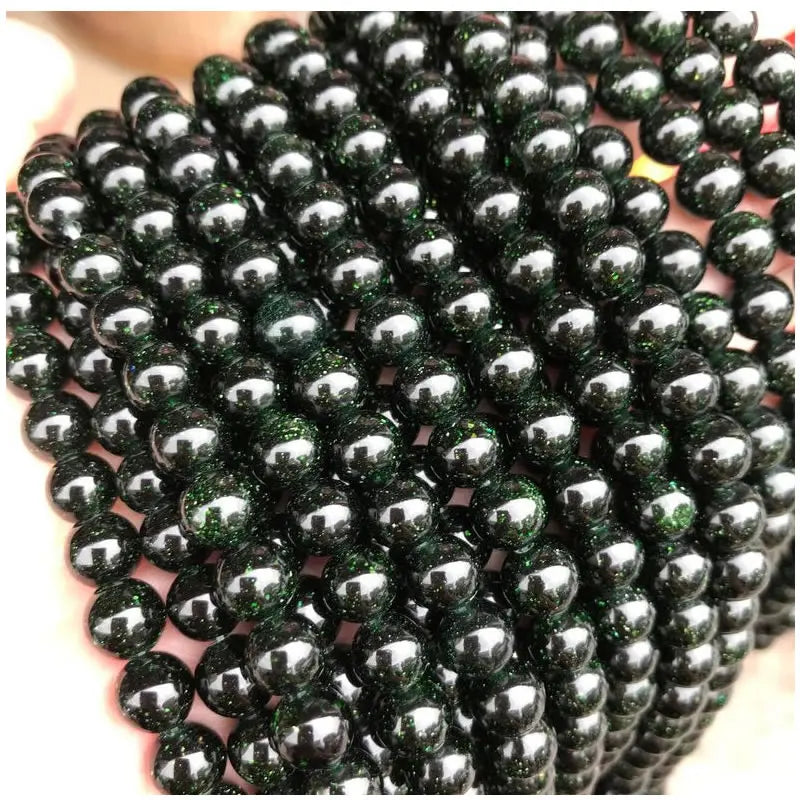 A++ Natural Golden Sandstone & Blue Sandstone & Green Sandstone Loose Beads for Jewelry Making Bracelet DIY Accessori