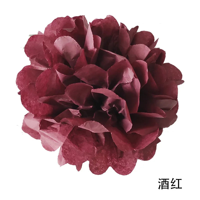 5pcs Wedding Decorative Paper Pompoms Pom Poms Flower Ball Party Home Decor Tissue Baby Shower Birthday Christmas DIY Decorat