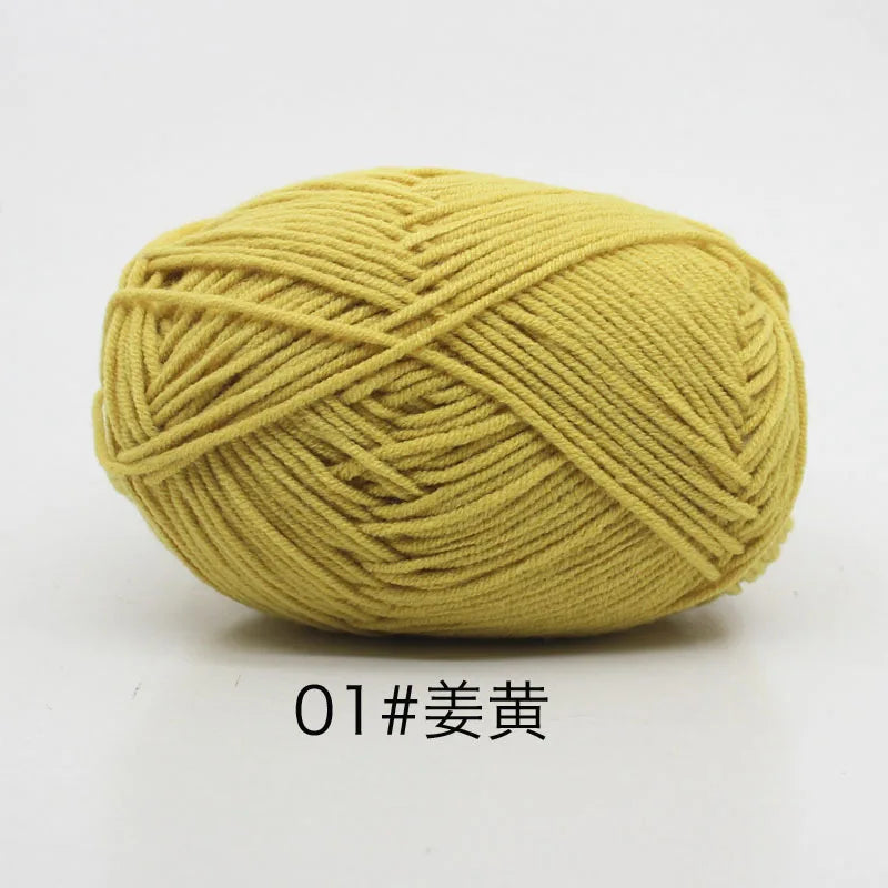 40-50g/Set 4ply Milk Cotton(80%) Knitting Yarn Needlework Dyed Lanas For Crochet Craft Sweater Hat Dolls At Low Price - 01