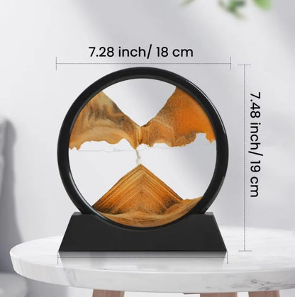2026 3D Hourglass Quicksand Moving Sand Art Picture Round Glass Deep Sea Sandscape Craft Flowing Painting Home Office Work De