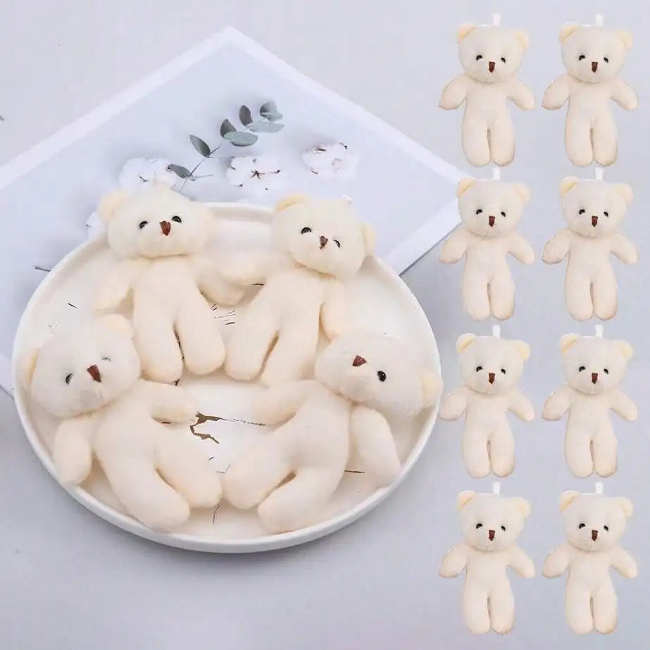 10pcs/Pack 12CM Couple Bear Flower Bouquet Dolls Mini Foam Teddy Bears Plush DIY Valentines Flower Gifts Packaging Accessor p