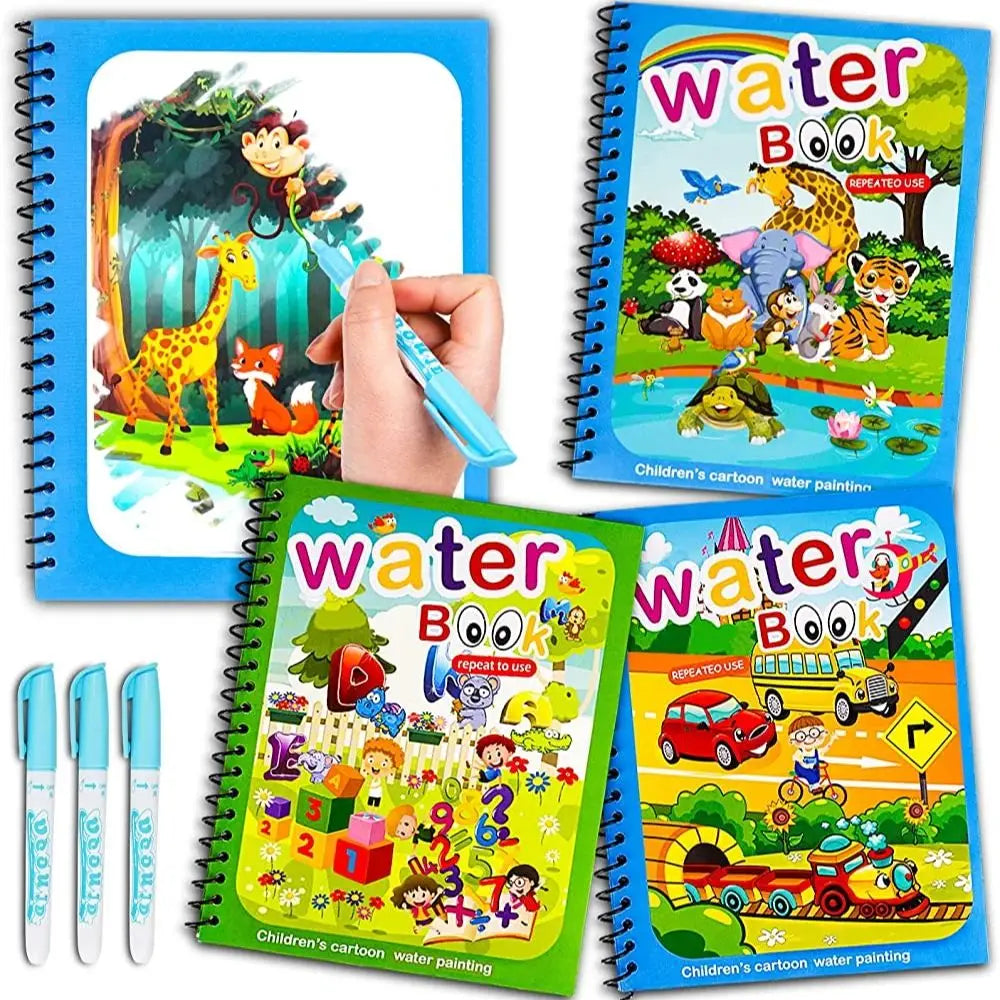 Magical Book Water Drawing Montessori Toys Reusable Coloring Book Magic Water Drawing Book Sensory Early Education for Childr