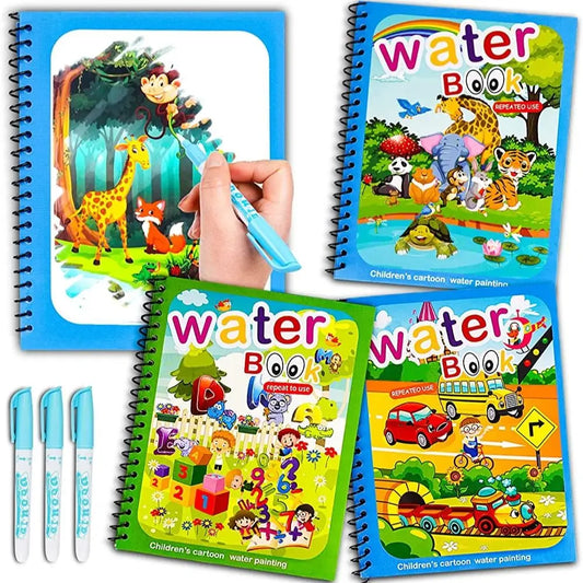 Magical Book Water Drawing Montessori Toys Reusable Coloring Book Magic Water Drawing Book Sensory Early Education for Childr