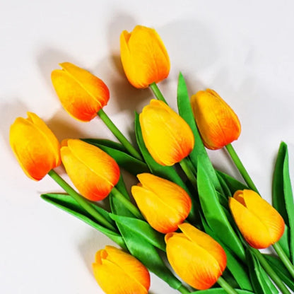 1/3/5PCS Tulips Artificial Flowers Real Touch Flowers Tulip Bouquet Decor Fake Tulips Flower for Home Wedding Decorations - S