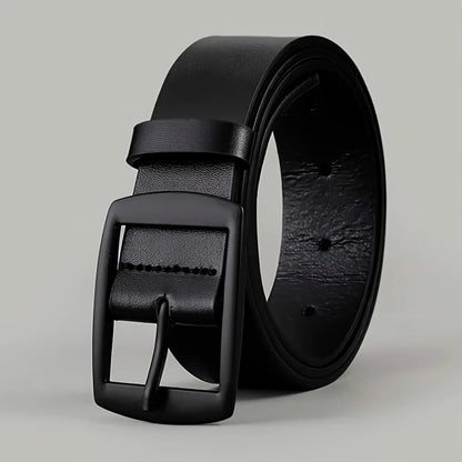 New Luxury Belt for Men PU Leather Belt Metal Pin Buckle Famous Brand Designer Waist Strap Belt for Jeans Plus Size - Black-1