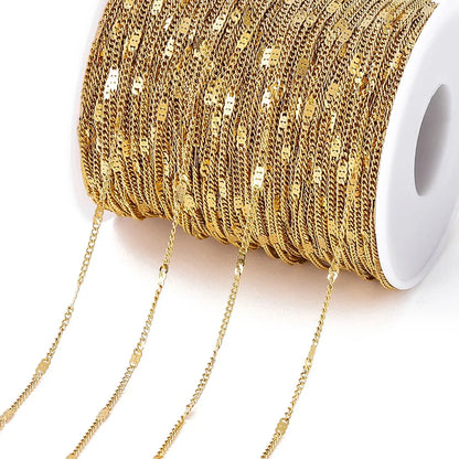 2Meters/Lot Stainless Steel Chains Gold Color Chain for Jewelry Making DIY Necklace Bracelet Accessories Lips Beads Beaded Ch