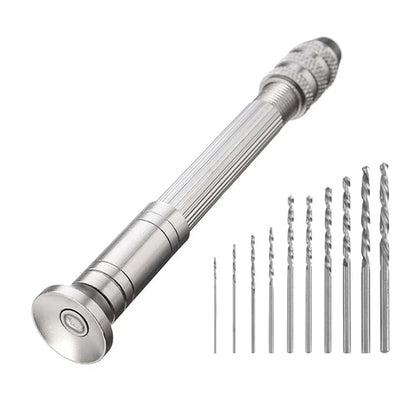 0.8-3.0mm Mini Hand Drill Woodworking Tools Drilling Rotary Tool Manual Twist Drill Bit Watchmaker Pin Vice Watch Repair Tool