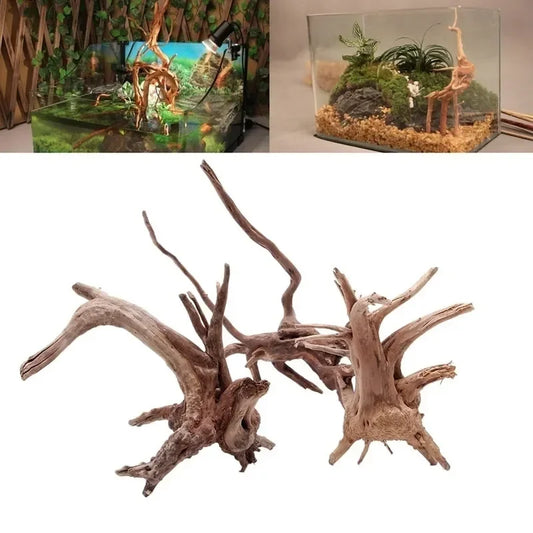 Natural Tree Trunk Driftwood Aquarium Fish Tank Reptile Cylinder Roots Plant Wood Decoration Ornament Accessory Aquarium Plan