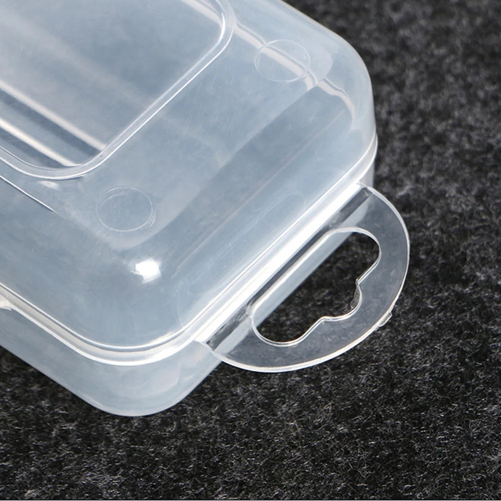 Transparent Plastic Storage Box Organizer Stickers Box Desktop Container Portable Plastic Clear Box Art Tool Case Stationery