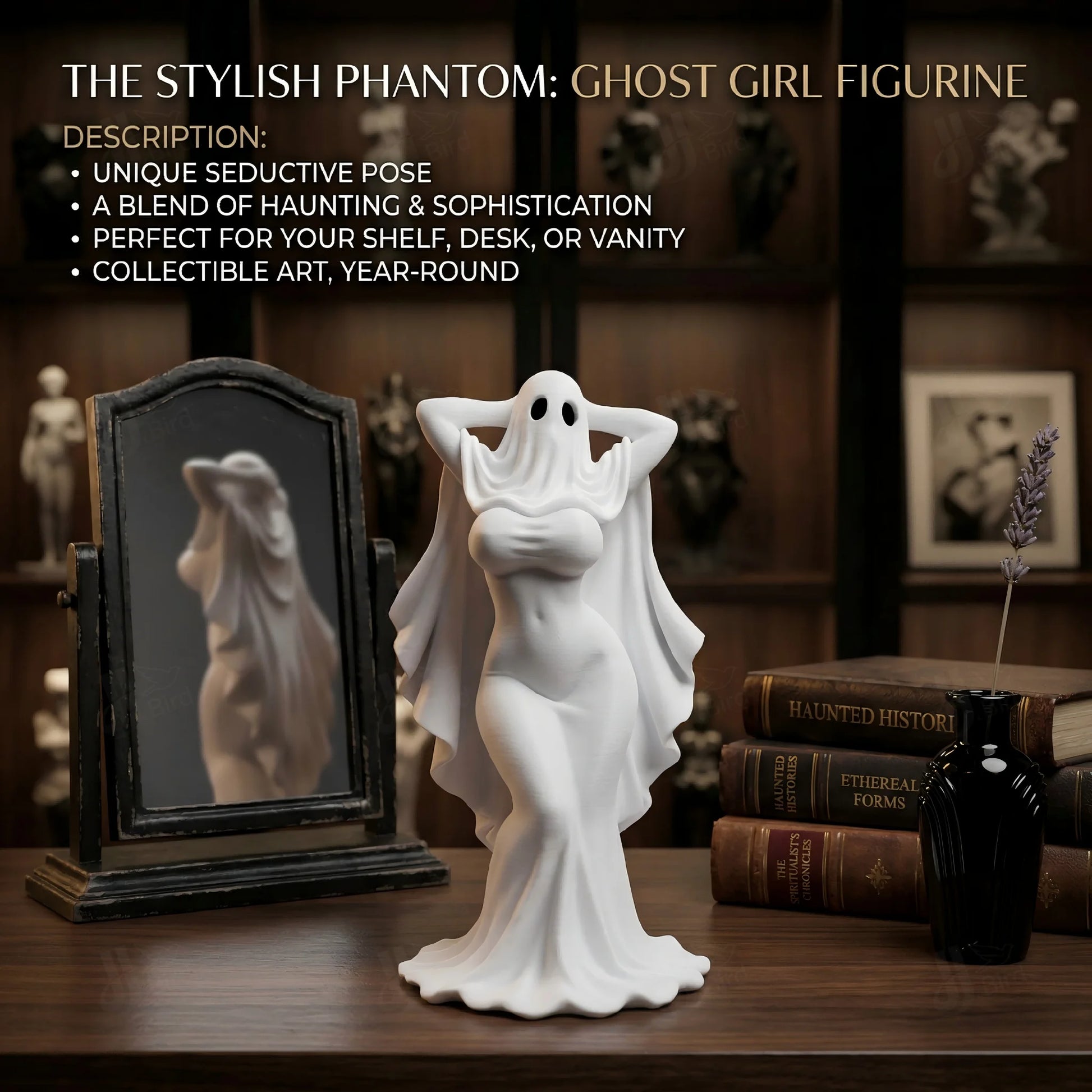 Ghost Girl Ornament, Gothic Style, Collectible Figurine, Home Desk Decoration, Creative Sculpture