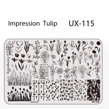 UX Serial 2 Stainless Steel Stamping Plate Template Abstract Vintage Fabric Texture Pattern Xmas Halloween Floral LaceUX52 - 