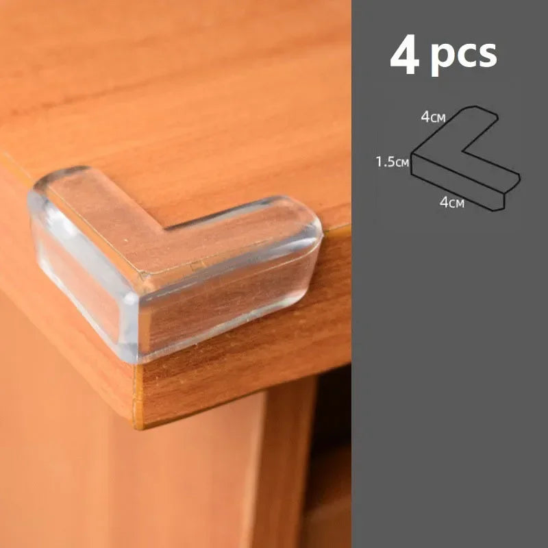 4/10pcs Children Anti Collision Corner Edge Protection Guards Baby Safety Corner Silicone Protector Table Soft Transparent - 