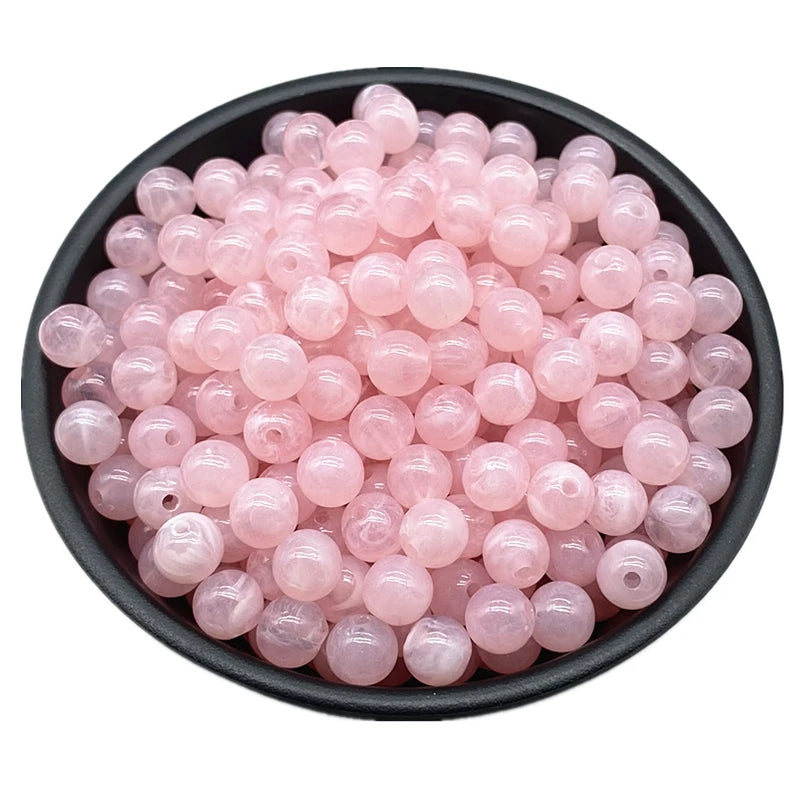 6 8 10mm Acrylic Round Beads for Jewelry Makeing Bracelet Necklace DIY Accessory - 13 / 10mm 30pcs