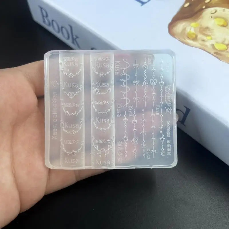 DIY Manicure Nail Templates: 3D Butterfly Flower Silicone Mold, Sweet Bow Bead Chain Designing Tools