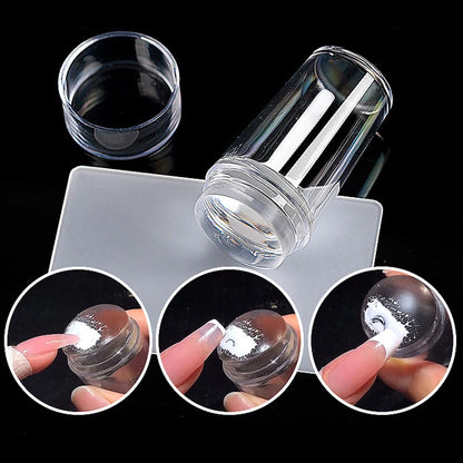 Nail Stamping Plates Pure Clear Jelly Nails Art Stamper Scraper Set Print Silicone Marshmallow Design Manicure Accessories To