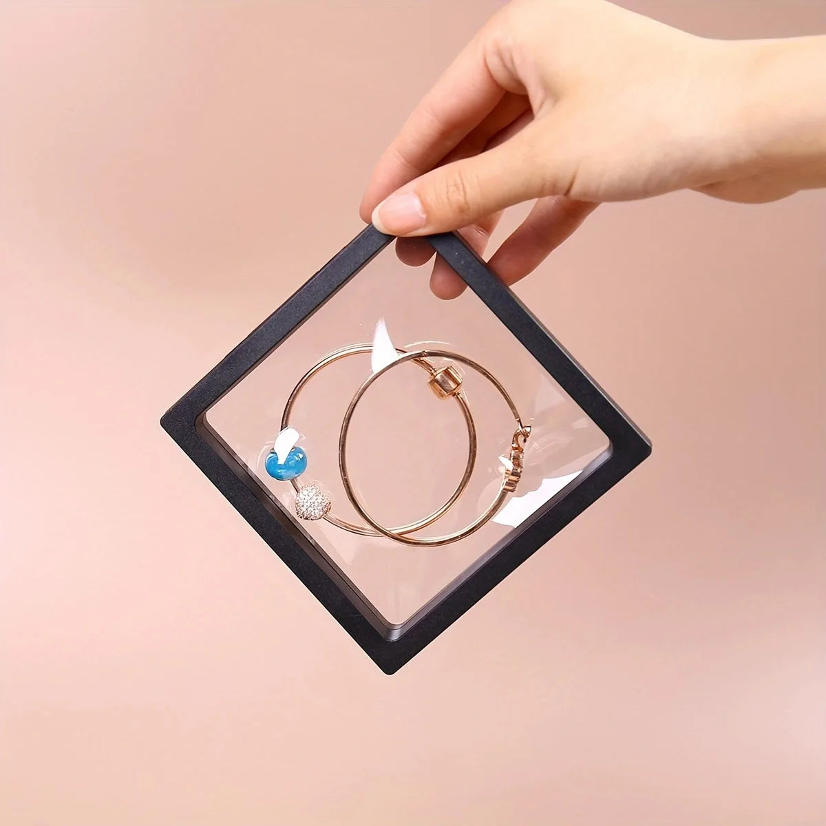 10pcs, Transparent Floating Display Box, Plastic Film Jewelry Packaging Box, Jewelry, Necklace, Ring, and Collectible Storage