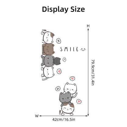 1Pc Furniture Cartoon Cute Cat Wall Stickers for Door Home Decor Accessories Living Room Kids Room Decoration Wall Decals DIY