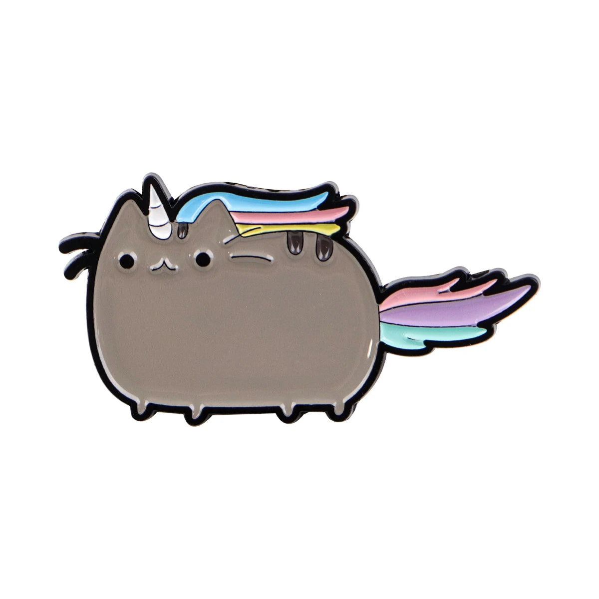 Cute Grey Fat Cat Enamel Pin Metal Cartoon Brooch Backpack Hat Bag Collar Lapel Badges Men Women Fashion Jewelry Collection G