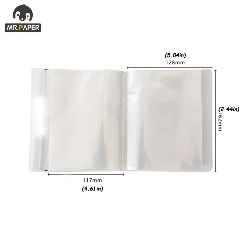 Mr. Paper Single Style A6 40 pages/book Transparent Fresh Folders Simple Generous Hand Account Material File Folders