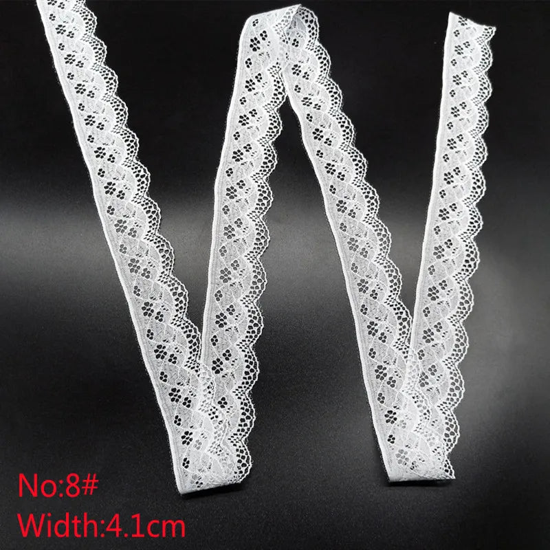 10 Yards 38 Kinds of White Lace Ribbon African Lace Fabric DIY Webbing Decoration Gifts Packing Sewing Clothes Material Craft