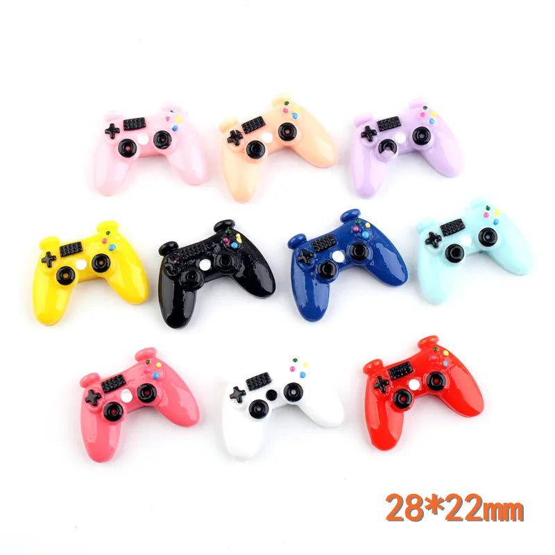 8pcs Resin Flatback Miniature Game Controller Cabochon Kawaii Flat Cabochons DIY Craft Decoration Accessories