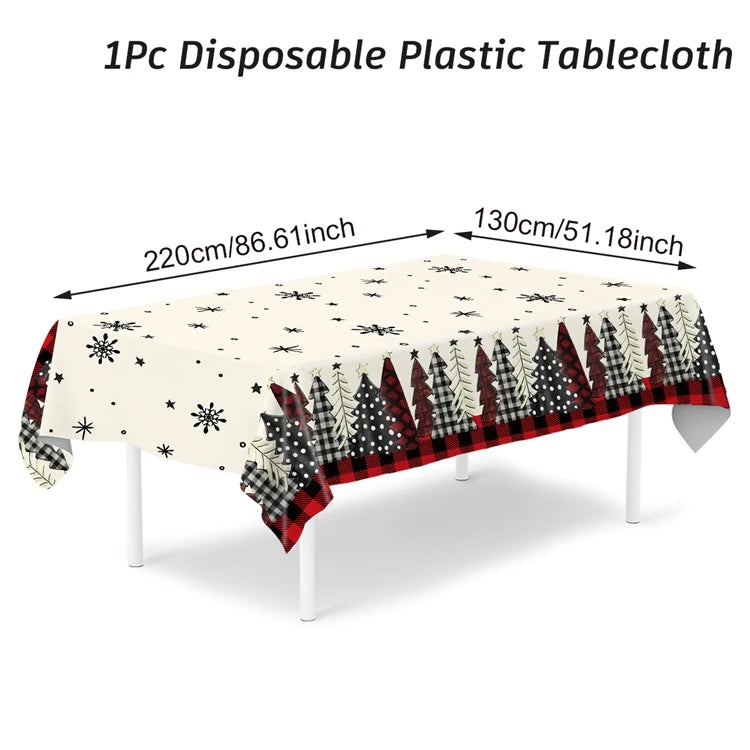 Disposable Christmas Tablecloth Merry Christmas Decors for Home 2024 Table Cover Xmas Ornament Navidad Natal New Year Gift 20