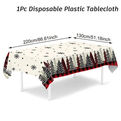 Disposable Christmas Tablecloth Merry Christmas Decors for Home 2024 Table Cover Xmas Ornament Navidad Natal New Year Gift 20