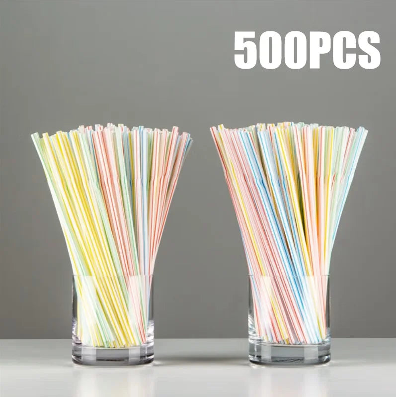 50-3000Pcs Multicolor Kitchen Beverage Straws Rietjes Drinking Straw Cocktail Rietjes Wedding Party Straws Accessories - Stri