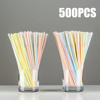 50-3000Pcs Multicolor Kitchen Beverage Straws Rietjes Drinking Straw Cocktail Rietjes Wedding Party Straws Accessories - Stri