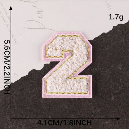 Pink Letters Towel Embroidered Iron On Sew On Patch Applique Diy Name Badges Alphabet Patches For Clothing Bag Accessories