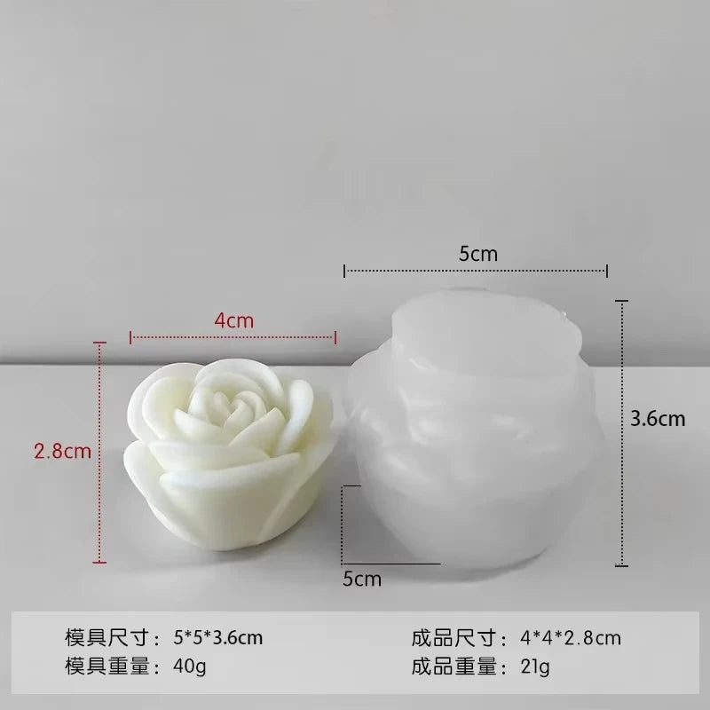 Valentine's Day Flower Silicone Candle Mold 3D Peony Flower Soap Gypsum Craft Mould DIY Chocolate Cake Baking Tool Wedding Gi