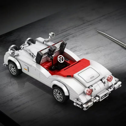 Vintage Convertible Car Building Blocks, Classic Retro Vehicle Model, Collectible Desktop Decor