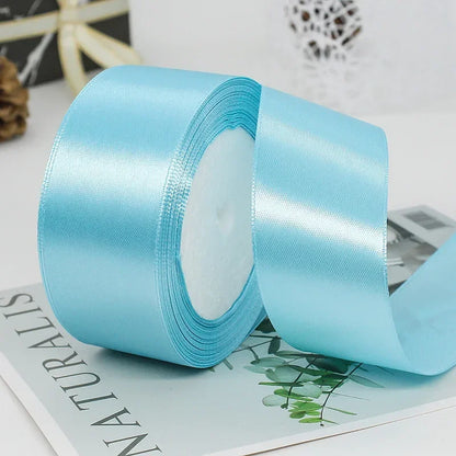 25yards/Roll 40mm Satin Ribbons Crafts Bow DIY Gift Wrap Wine Red Orange Yellow Green Blue Purple Black Gray Gold White Ribbo