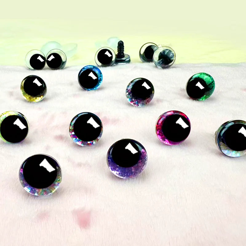 20 unique "eye" toys, available in 14-20mm sizes, 3D cartoon-shaped flashing eyes, safe type of eyes for DIY crafting.