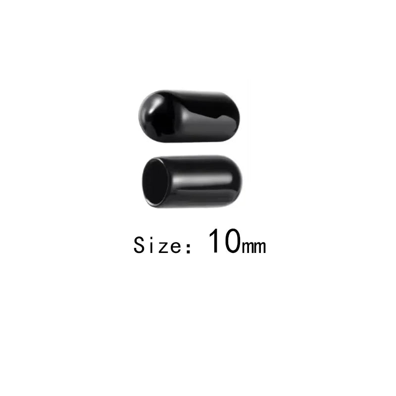 10-50pcs PVC Rubber End Caps, 3-25mm Threaded Pipe Caps, Steel Plastic Pipe Protector Tips, Assorted Size Kit - 10mm / 50pcs