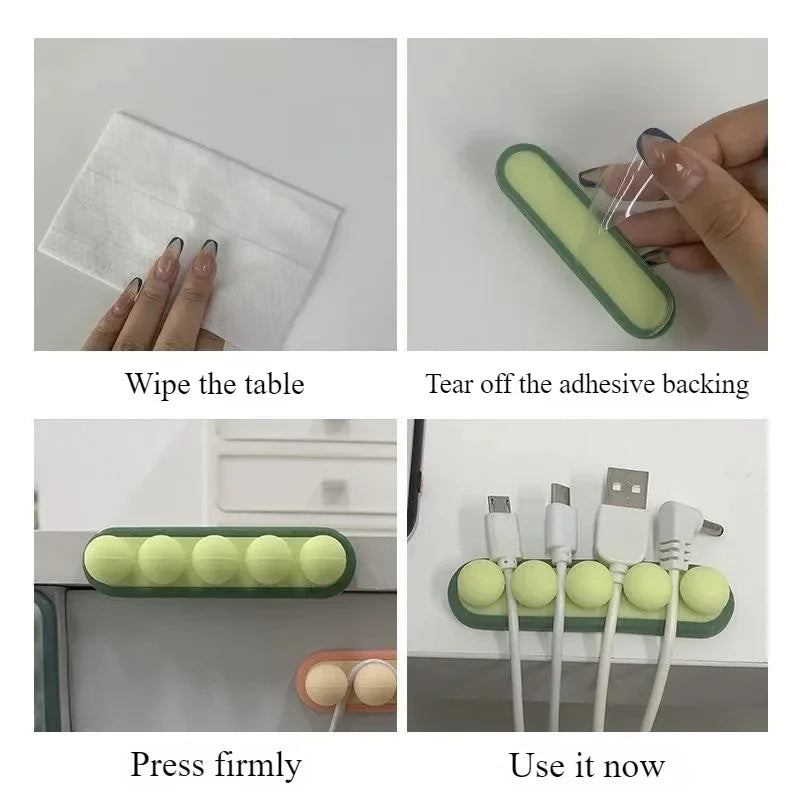 Desktop Fixed Pea Wire Organizer Wire Organizer Storage Hub Self-adhesive Winder Data Wire Winder Office Desk Management Fold