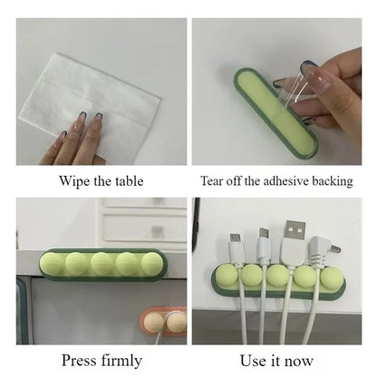 Desktop Fixed Pea Wire Organizer Wire Organizer Storage Hub Self-adhesive Winder Data Wire Winder Office Desk Management Fold